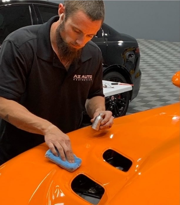 Orange car ceramic coating